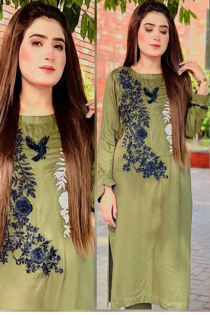 Silk marina army green outfit